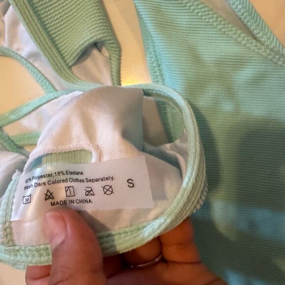 SHEIN Light Green Bikini Set#21 - Picture 3 of 7